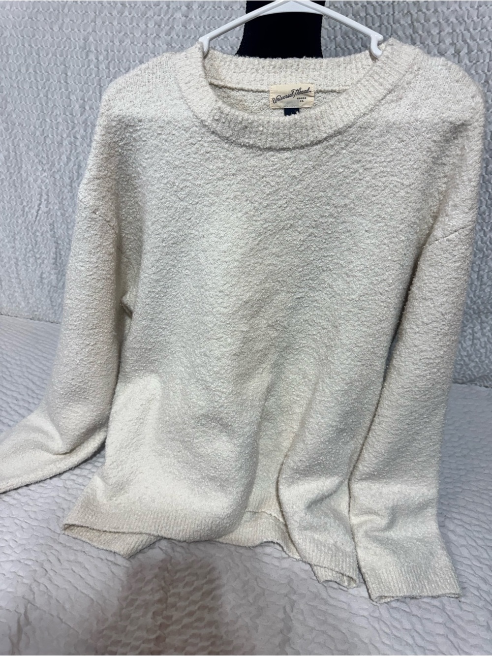 Universal Thread Cream Bouclé Crewneck Sweater